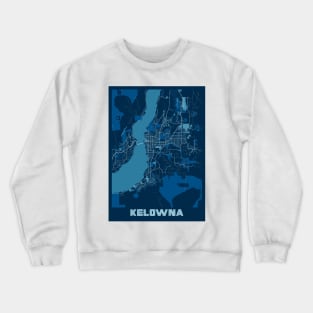 Kelowna - Canada Peace City Map Crewneck Sweatshirt